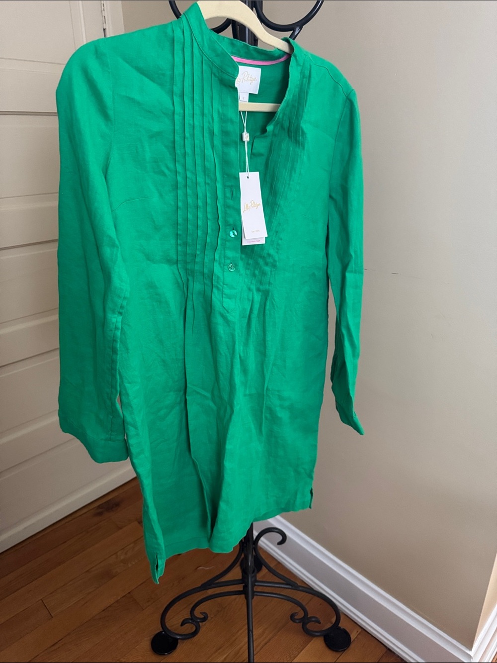 Lilly Pulitzer Rhoda Emerald Green Long Sleeve Tunic Dress